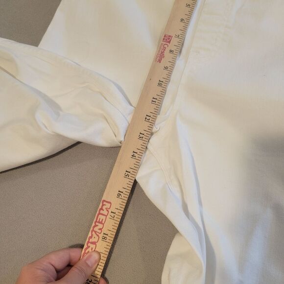 SPANX Pull On High Rise Distressed Ankle Jeans with Raw Cuffs White Size 1X - Picture 4 of 7